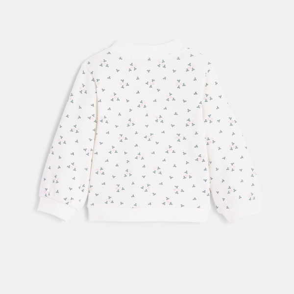 جاكيت تيدي من الميلتون أبيض بنقشة الأزهار للفتيات الصغار